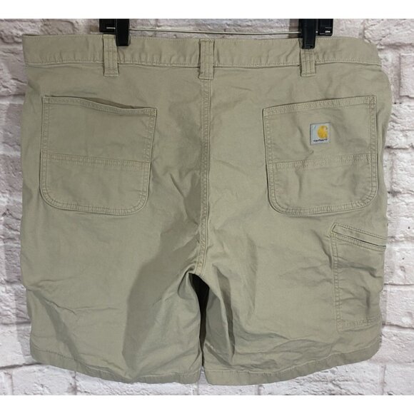 Carhartt Mens Rugged Flex Relaxed Fit Canvas Work Short Khaki Size 44 - Picture 2 of 11